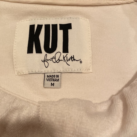 Kut from the Kloth Button-down Jacket with Ruffles. Size medium. Cream color. - Picture 4 of 9